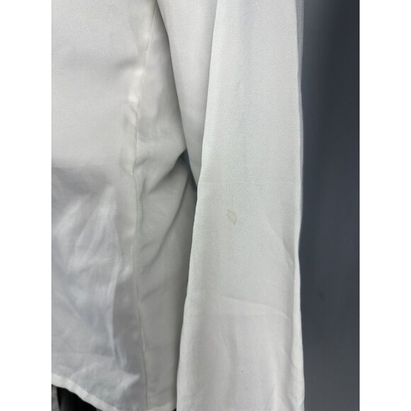 Vtg Lady Holiday Secretary Blouse w Lace Fitted Long Sleeves Ivory 36x24.5” - Picture 8 of 16